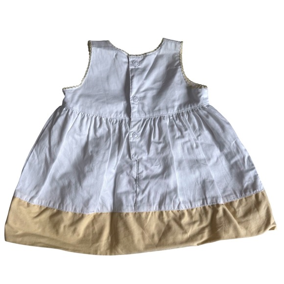 Vintage Carters Baby Girl Sleeveless Duck Dress 100% Cotton White Yellow Size NB - Picture 5 of 5